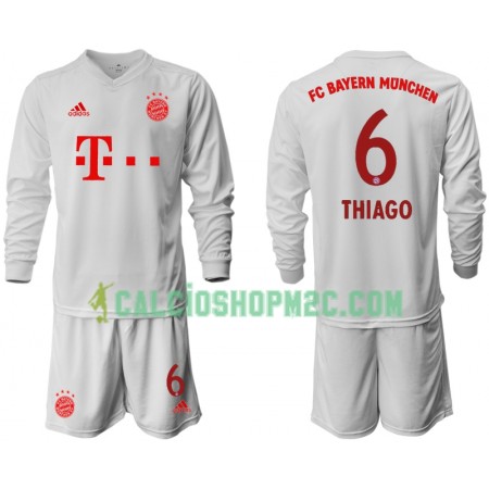 Bayern Monaco Thiago Alcantara 6 Bambino Maglia Trasferta 2020/2021 Manica Lunga (+ Pantaloncini)